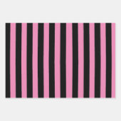Black and Pink Stripes ラッピングペーパーシート (正面2)