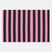 Black and Pink Stripes ラッピングペーパーシート (正面)