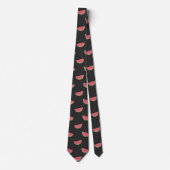 Black and Pink Watermelon Pattern Summer ネクタイ (正面)