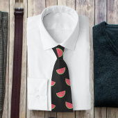 Black and Pink Watermelon Pattern Summer ネクタイ
