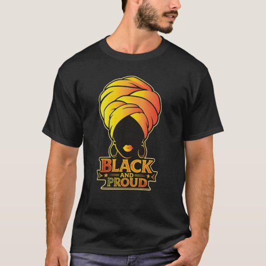 Black and Proud – Afro Queen Art Tシャツ (正面)