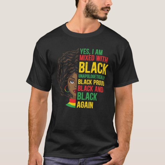 Black and Proud | Unapologetic | Black Queen Tシャツ (正面)