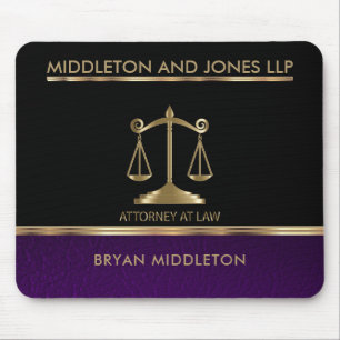 Black and Purple Leather Law Firm Designs マウスパッド