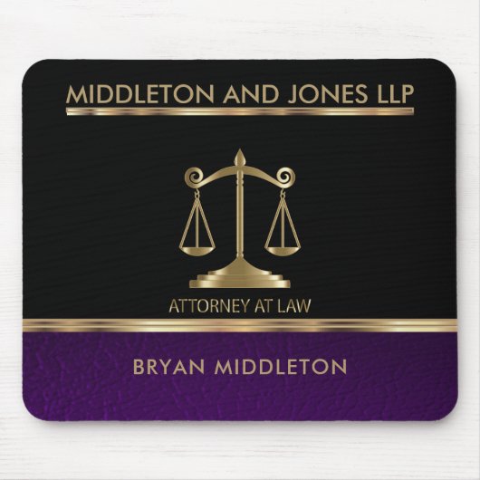 Black and Purple Leather Law Firm Designs マウスパッド (正面)