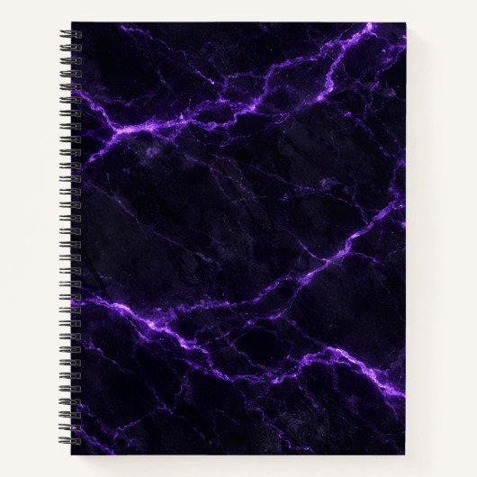 Black and Purple Marble Spiral Notebook ノートブック (正面)