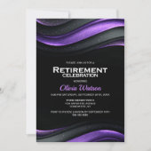 Black and Purple Retirement Party 招待状 (正面)