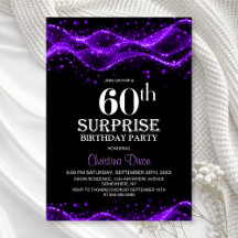 Black and Purple Surprise 60th Birthday Party