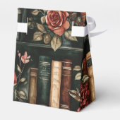 Black and Red Books with Flowers on Bookshelf フェイバーボックス (裏面サイド)