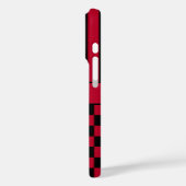 Black and Red Checkered Striped Personalized Case-Mate iPhoneケース (裏面 / 左)