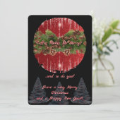 Black and Red "Coffee Makes Me Merry" Christmas カード (スタンド正面)