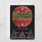 Black and Red "Coffee Makes Me Merry" Christmas カード (正面)