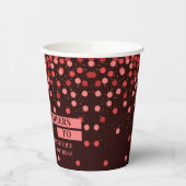 Black and Red Confetti Cheers To Paper Cups 紙コップ (左)