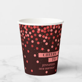 Black and Red Confetti Cheers To Paper Cups 紙コップ