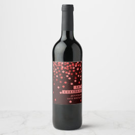 Black and Red Confetti Let’s Celebrate Wine Label ワインラベル