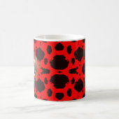 Black and red elegant and modern animal print コーヒーマグカップ (中央)