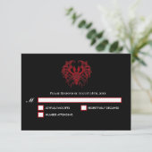 Black and red Gothic Halloween Wedding RSVP Card (スタンド正面)