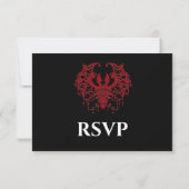 Black and red Gothic Halloween Wedding RSVP Card (裏面)