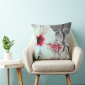 Black and Red Hibiscus Wall Art Print  クッション (椅子)