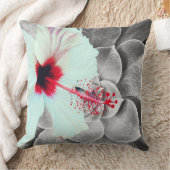 Black and Red Hibiscus Wall Art Print  クッション (ブランケット)