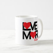 Black and Red Love You More コーヒーマグカップ (正面右)