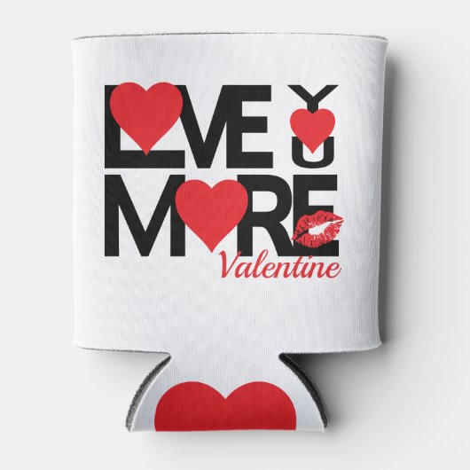 Black and Red Love You More 缶クーラー (正面)