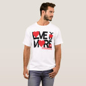 Black and Red Love You More Tシャツ (正面フル)