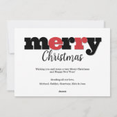 Black and Red Photo Collage Merry and Bright シーズンカード (裏面)
