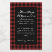 Black and Red Plaid Simmer Pot Kit Label フードラベル (シングルラベル)