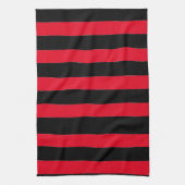 Black and Red Stripes キッチンタオル (縦)