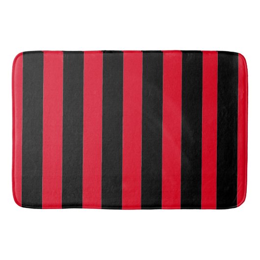 Black and Red Stripes バスマット (正面)