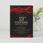 Black and Red Surprise 21st Birthday Party 招待状 (スタンド正面)