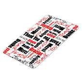 Black and Red Thank You Word Cloud マグネット (左側)