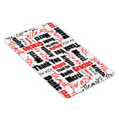 Black and Red Thank You Word Cloud マグネット (右側)