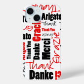 Black and Red Thank You Word Cloud Case-Mate iPhoneケース (裏面)