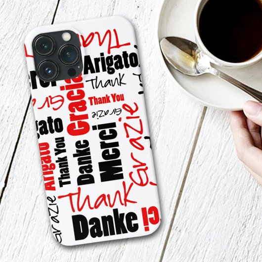 Black and Red Thank You Word Cloud Case-Mate iPhoneケース