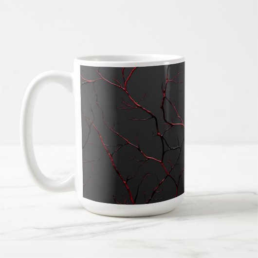 Black and Red Veins コーヒーマグカップ (左)