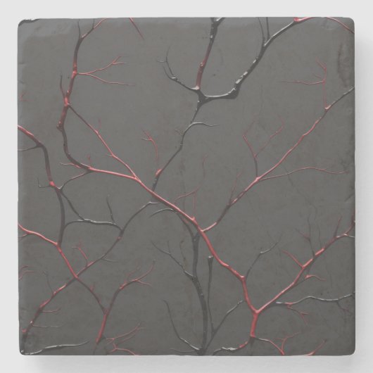 Black and Red Veins ストーンコースター (正面)