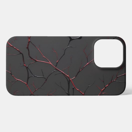 Black and Red Veins iPhoneケース (裏面横)