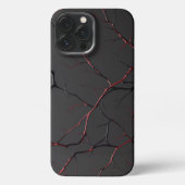 Black and Red Veins iPhoneケース (裏面)