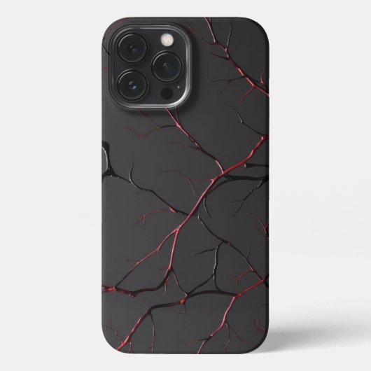 Black and Red Veins iPhoneケース (裏面)