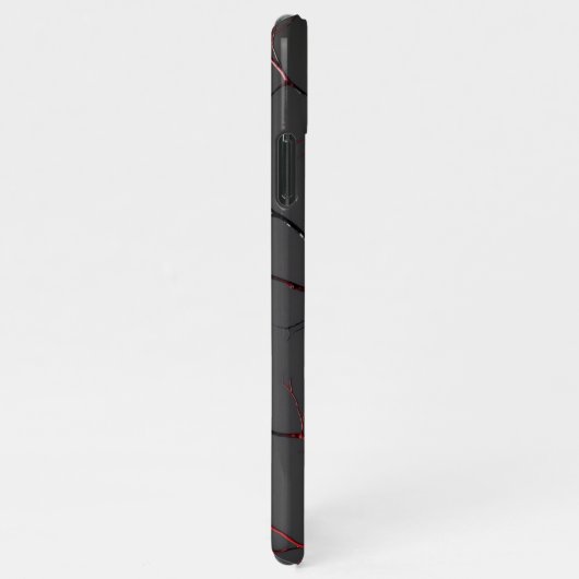 Black and Red Veins iPhoneケース (右側)