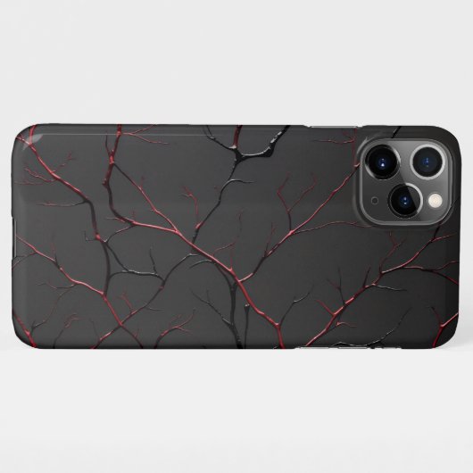 Black and Red Veins iPhoneケース (裏面横)