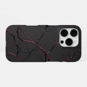 Black and Red Veins iPhoneケース (裏面横)
