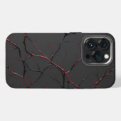 Black and Red Veins iPhoneケース (裏面横)
