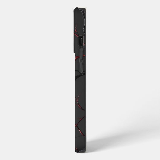 Black and Red Veins iPhoneケース (左側面)