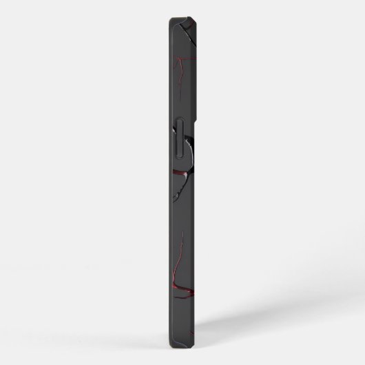 Black and Red Veins iPhoneケース (右側面)