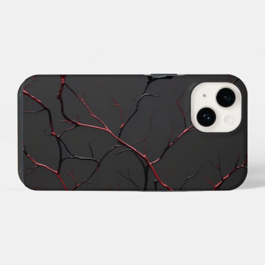 Black and Red Veins iPhoneケース (裏面横)