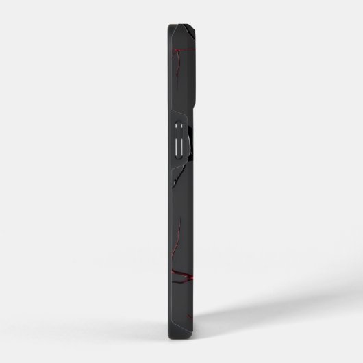 Black and Red Veins iPhoneケース (右側面)