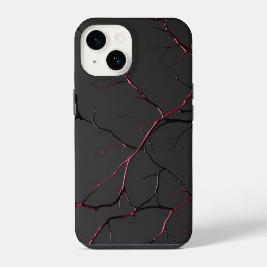 Black and Red Veins iPhoneケース (裏面)