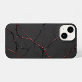 Black and Red Veins iPhoneケース (裏面横)